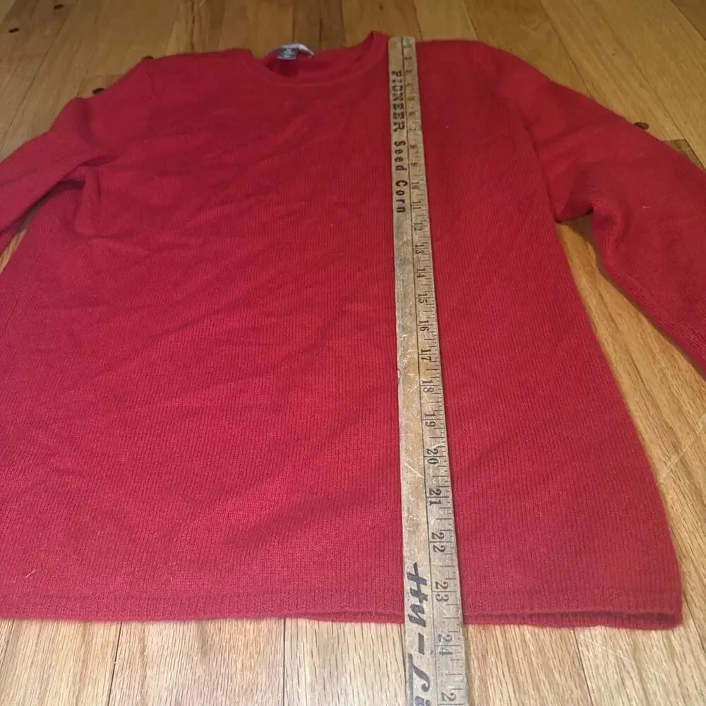 Charter Club 100% Cashmere Sweater Womens M Red Crewneck Quiet Luxury Soft